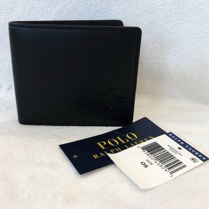 Ralph Lauren Black 100% Genuine Leather Bifold Wallet